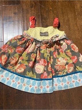 Matilda Jane Serendipity Knot Apron Dress SZ 18M